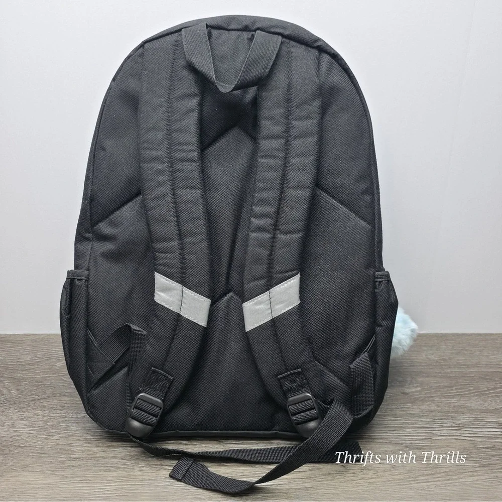 New Justice Yin-Yang Black/Holographic Silver Backpack With Keychain